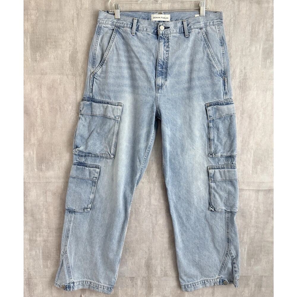 Denim Forum Aritzia Cargo Jeans 32 Measures 34x30 The 90's Millie Hi-Rise Baggy